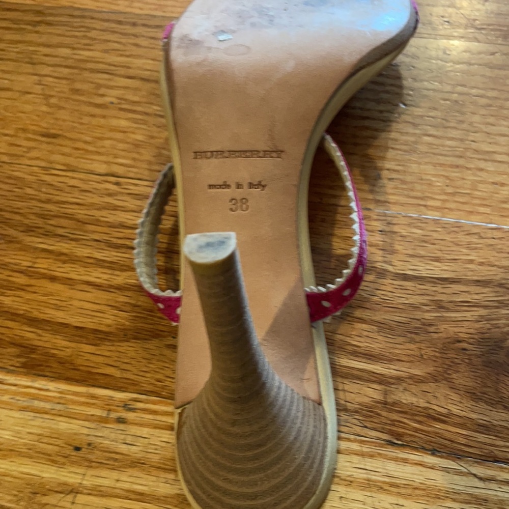 Vintage Burberry Heeled Slide Sandals - Picture 4 of 4